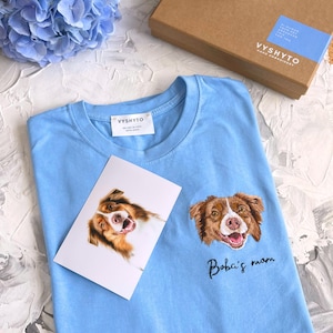 Custom Dog Shirt Hand Embroidered or Printed, Pet memorial gifts, Personalized Custom dog mom tee, gifts for dog owners, Mother's Day Gifts