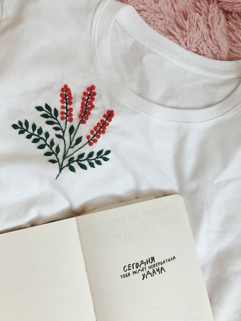 Embroidered t shirt White tshirt embroidered shirt hand Etsy