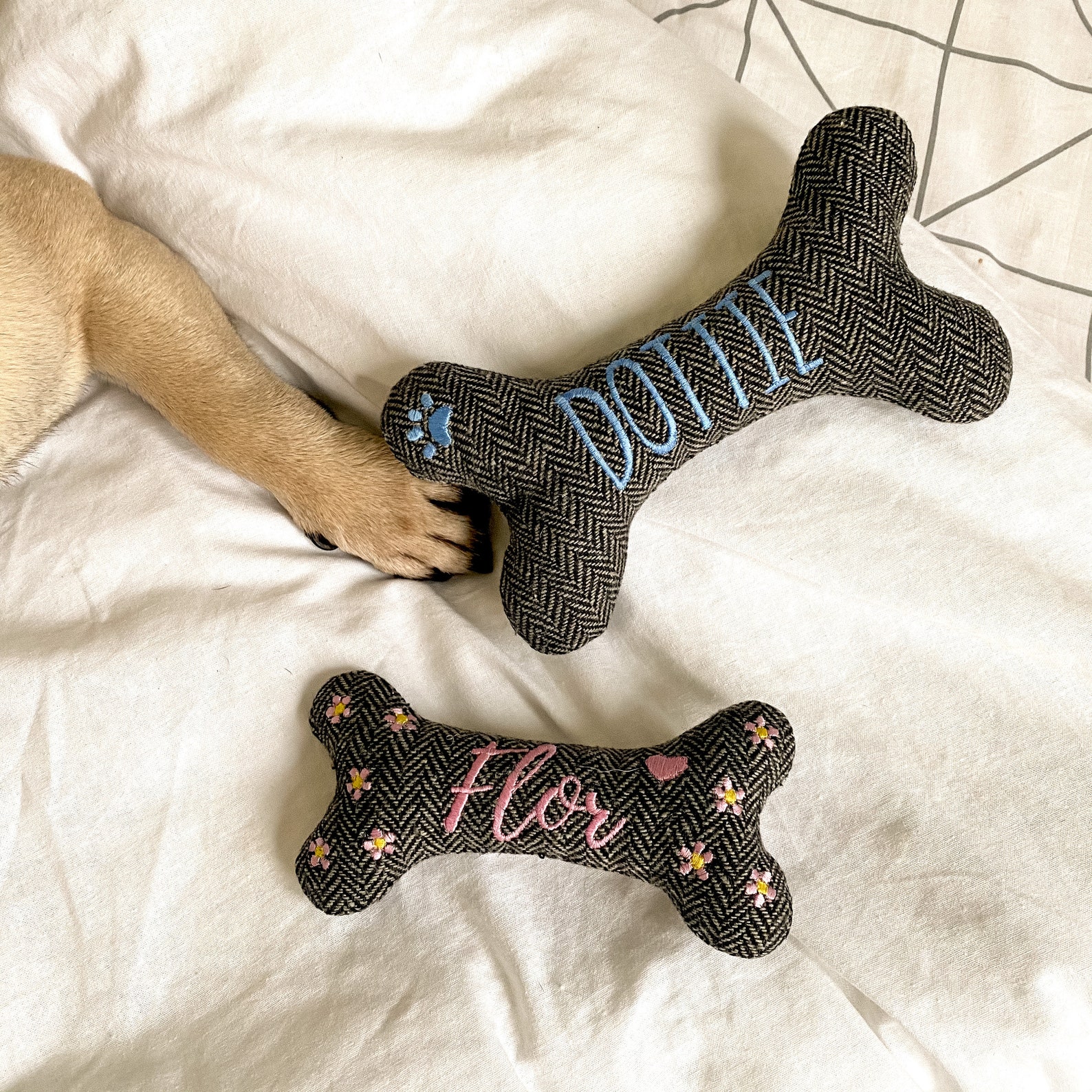 New Puppy Gift Personalized Dog Toy with Embroidered name Etsy