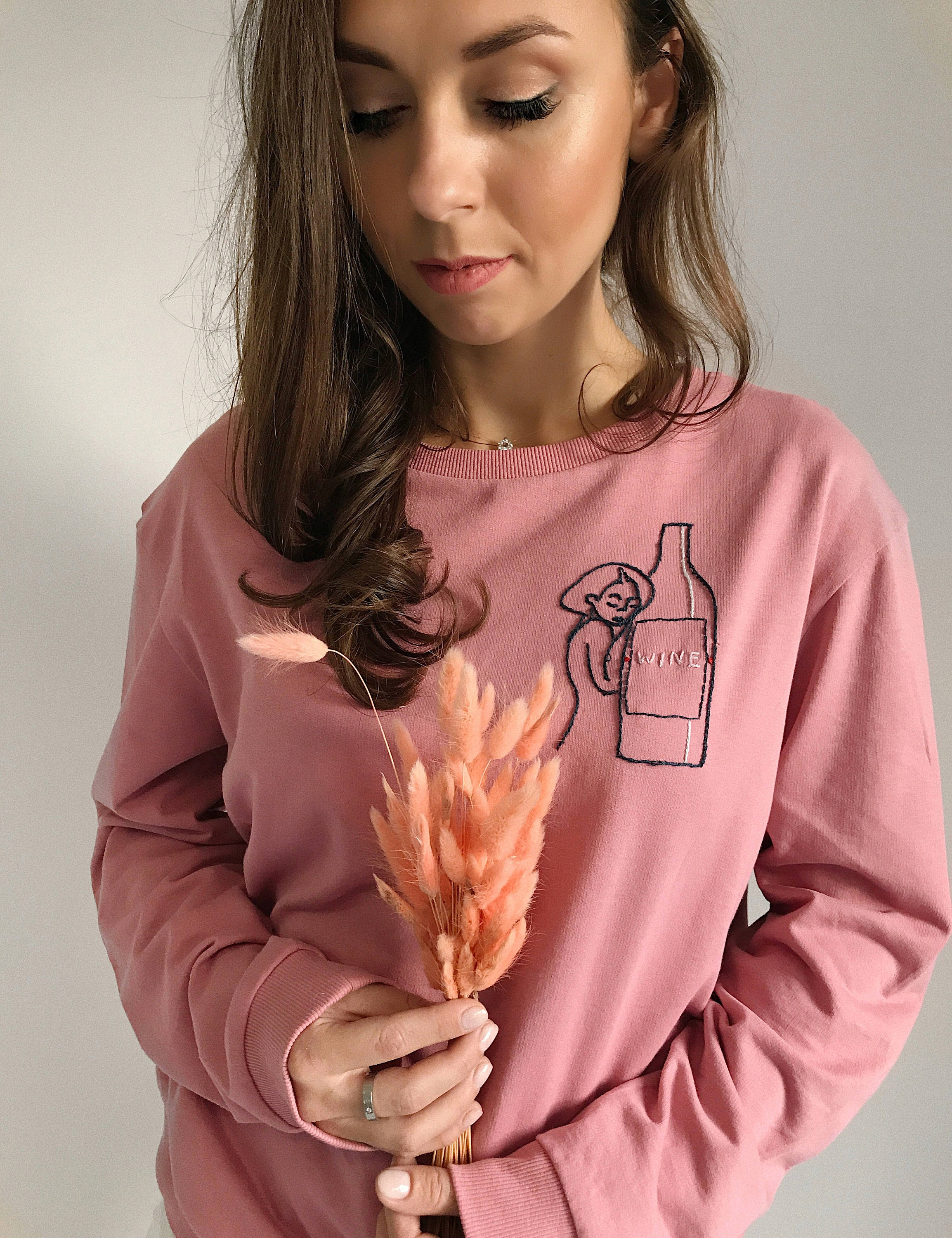 Pattern Print Grape Wine Women Off Shoulder Sweatshirt