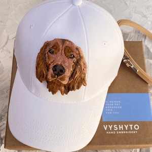 Custom Dog mom baseball cap, Hand Embroidered Dog Portrait, Dog dad hat, personalized pet portrait from your photo, Mother's Day Gifts image 1