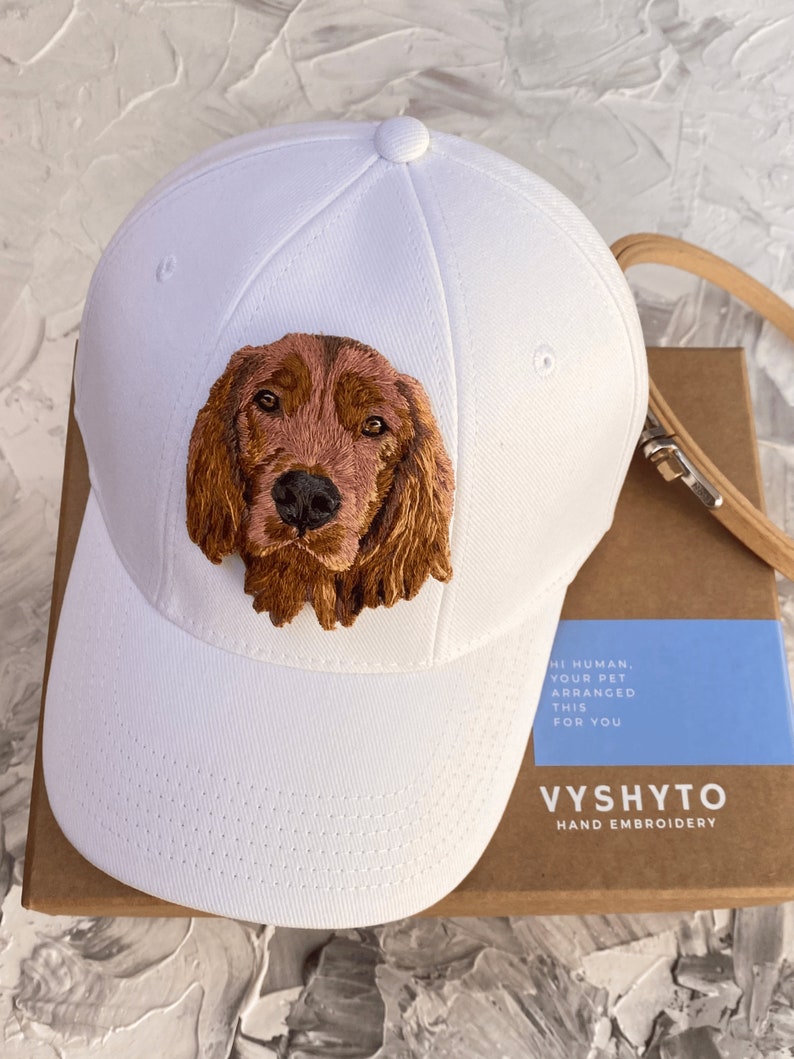 Custom Dog mom baseball cap, Hand Embroidered Dog Portrait, Dog dad hat, personalized pet portrait from your photo, Mother's Day Gifts image 2