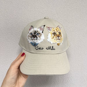 Custom Dog mom baseball cap, Hand Embroidered Dog Portrait, Dog dad hat, personalized pet portrait from your photo, Mother's Day Gifts image 7