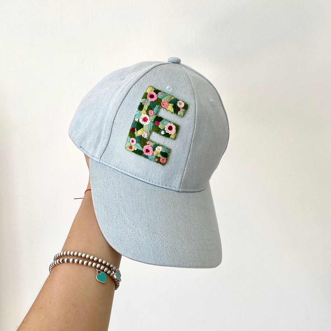 Hand Embroidered Hat, Custom Text Baseball Cap, Floral Hat, Unusual ...