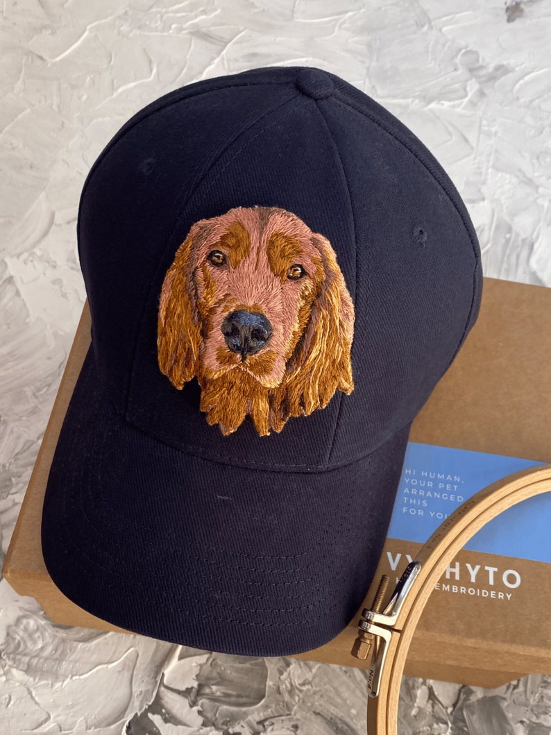 Custom Dog mom baseball cap, Hand Embroidered Dog Portrait, Dog dad hat, personalized pet portrait from your photo, Mother's Day Gifts image 2