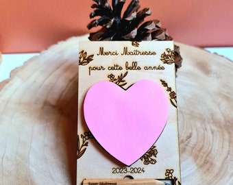 Wooden sticky note holder for teacher/classroom assistant