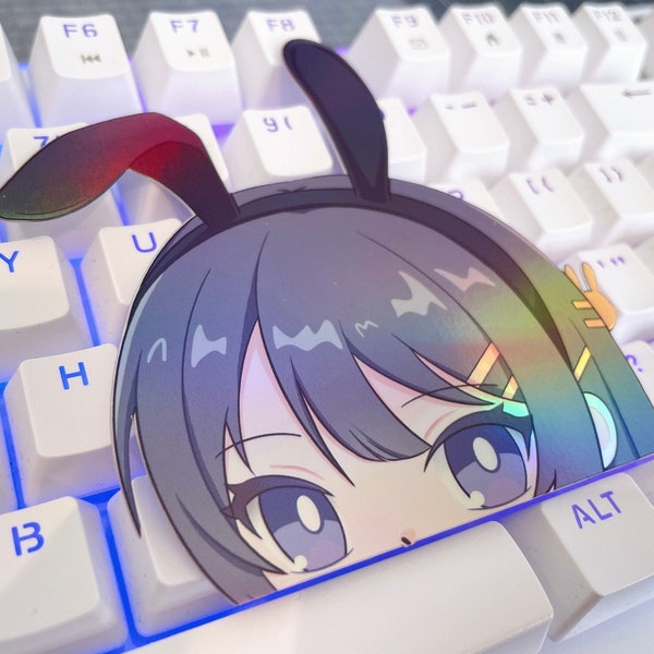 Bunny Girl Mai Peeker Holographic Sticker | Anime Sticker Auto Aufkleber Computer Sticker