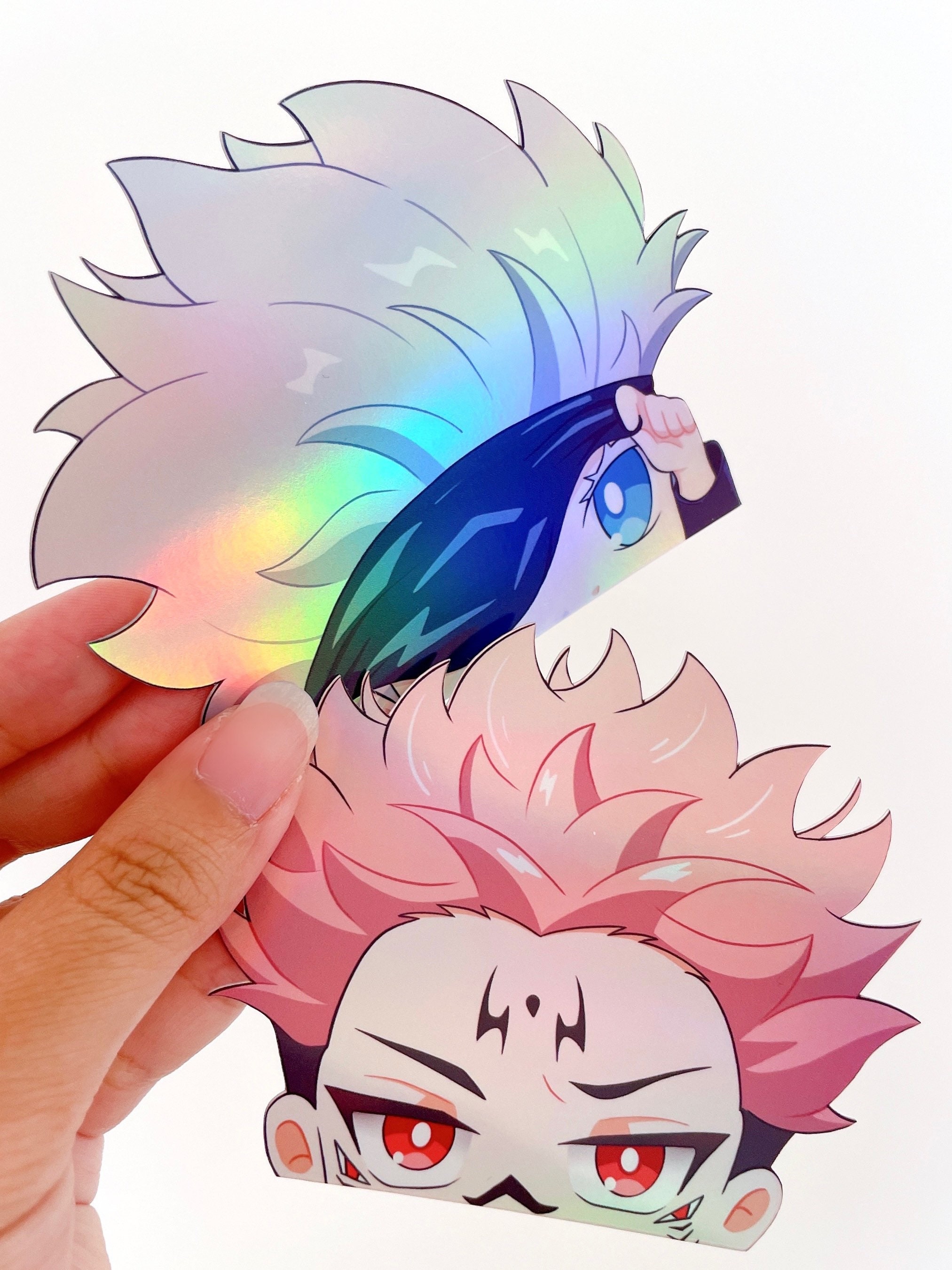 Gojo Cat Sticker Peeker Holographic Glasses Version Gojo | Etsy