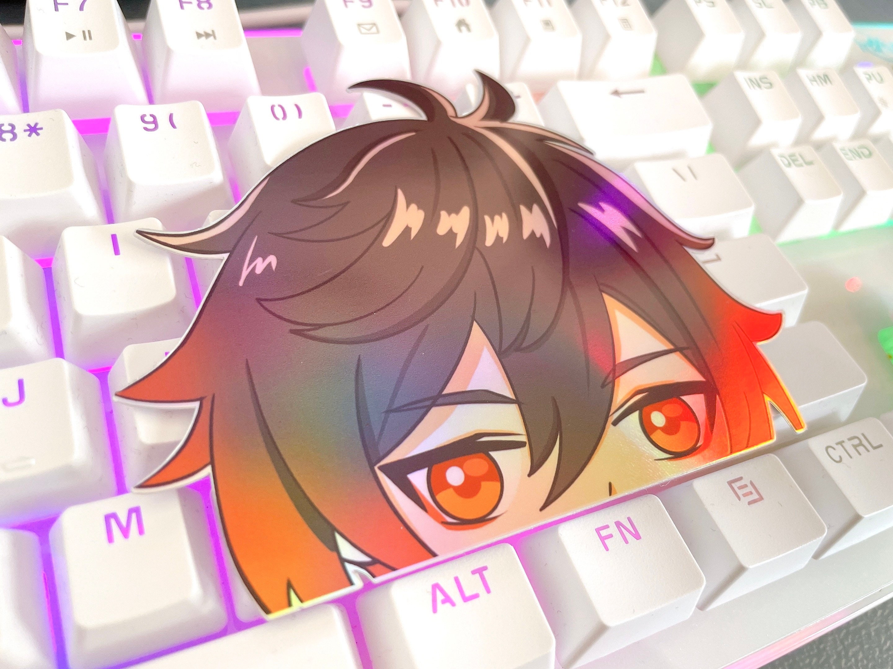 Zhongli Peeker Holographic Genshin Impact Peeker Sticker | Zhongli Pe…
