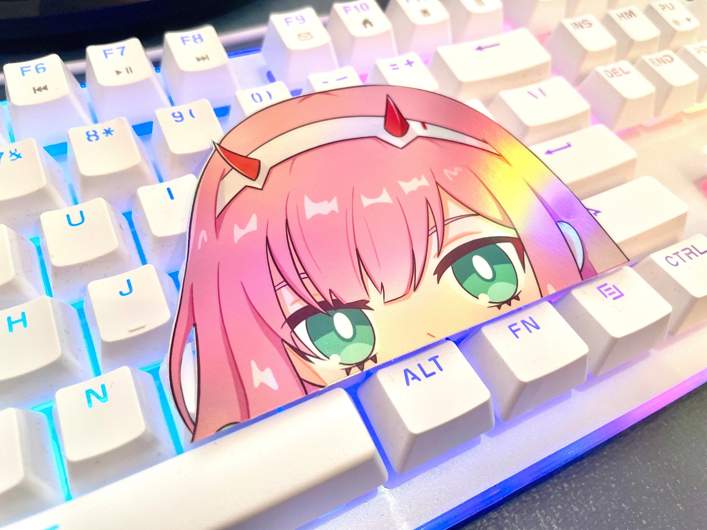 Zero Two Peeker Holographic | Zero Two Decal Car Laptop Decal