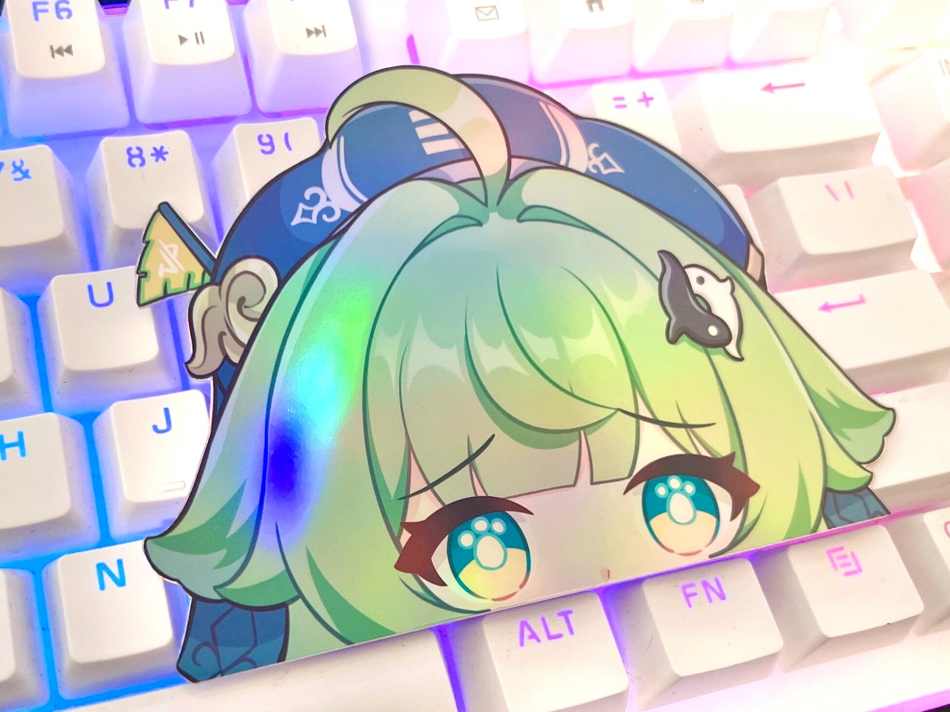 Huohuo Peeker Holographic Sticker | Honkai Star Rail Sticker | Huohuo stickers peekers computer decals