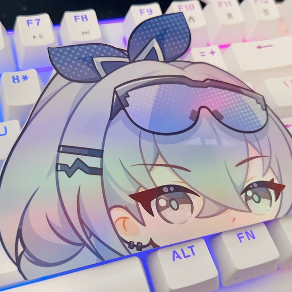 Silver Wolf Peeker Holographic Sticker | Honkai Star Rail stickers peekers computer decals