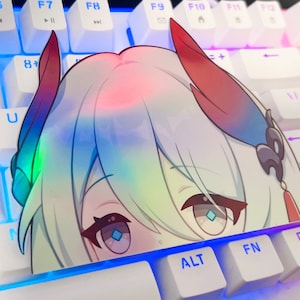 Hanya Peeker Holographic Sticker | Honkai Star Rail Sticker | Hanya stickers peekers computer decals