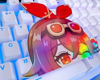 Sticker holographique Peeker ambre | Stickers genshin Peekers Stickers ordinateur