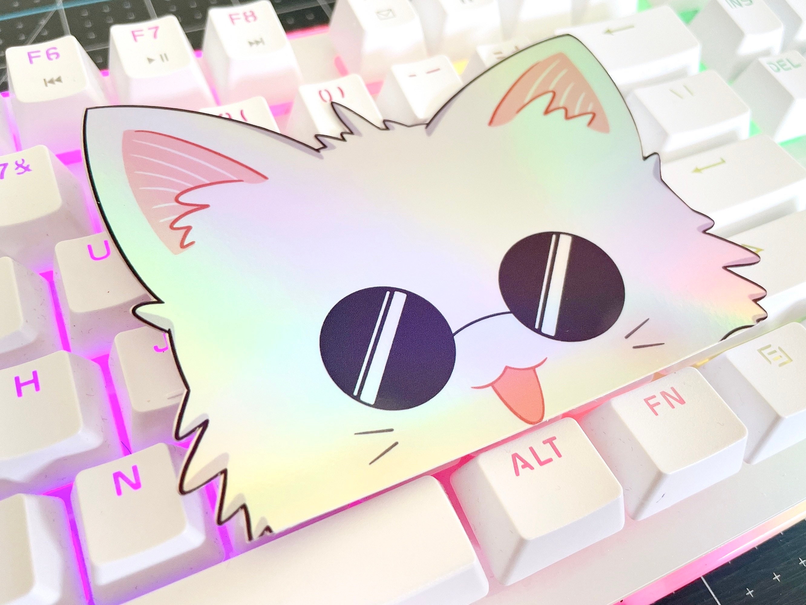 Gojo Cat Sticker Peeker Holographic Glasses Version Gojo | Etsy