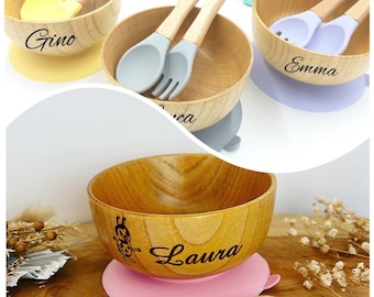 Personalized baby bowl and cutlery