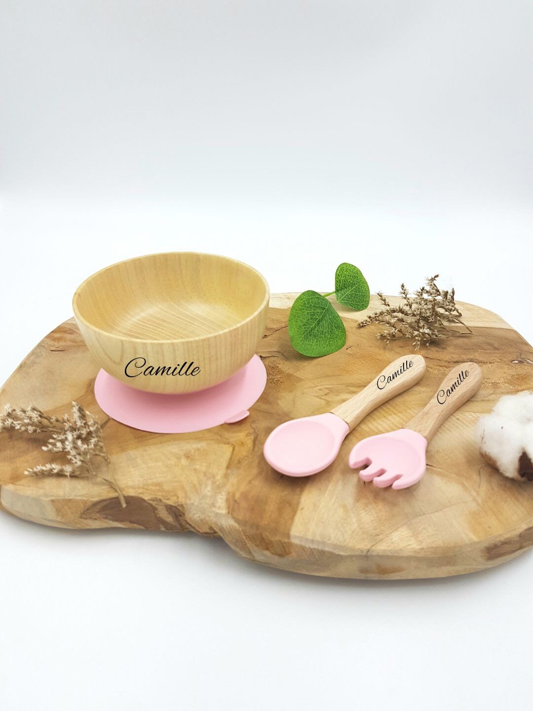 Personalized baby bowl and cutlery