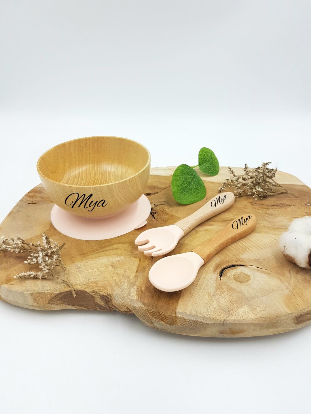 Personalized baby bowl and cutlery