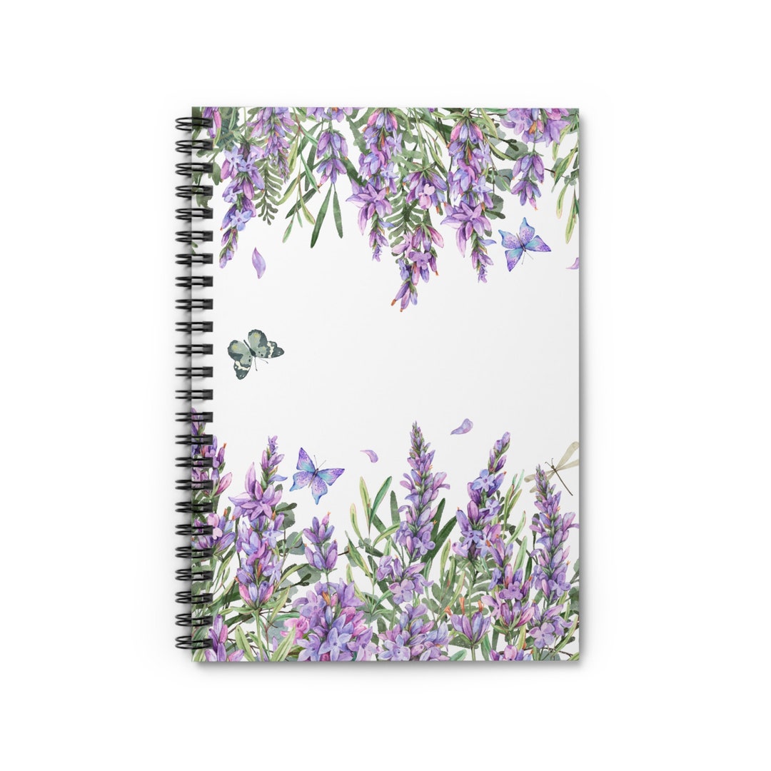 Floral Butterfly Spiral Notebook Ruled Line - Etsy