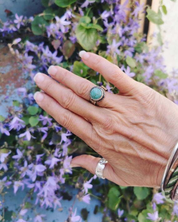 Sterling silver Turquoise ring, size M/N (UK) 6-6.5 (US)