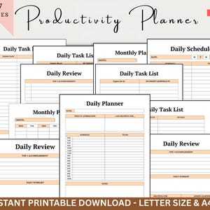 Productivity Journal Canva Template Weekly Planner for Work Productivity Template Organization Journal Life Management Binder