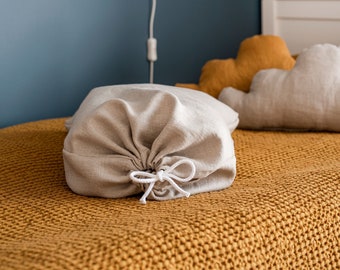 Saco de cama de lino natural. Bolsa de lino reutilizable. Bolsa de cordón de lino. Bolsa de almacenamiento. Perfecto para viajar. Varios colores.