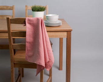 Dusty pink linen tea towel. Pure linen dish towel. Natural linen kitchen towel. Soft linen dishcloth. Various colors. Kitchen linens
