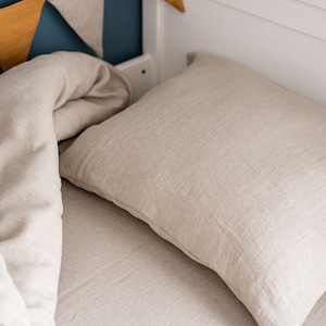 Linen kids bedding. Baby bedding set. Toddler bedding. Linen duvet cover, linen pillowcase & fitted sheet. Various colors and various sizes