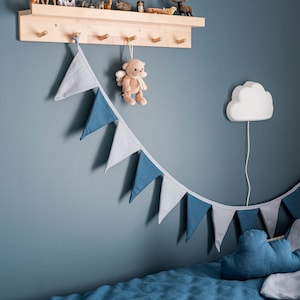 Linen bunting. Linen flag garland for baby room. Nursery wall décor. Birthday flag banner. Linen Bunting Garland. Linen bunting banner.