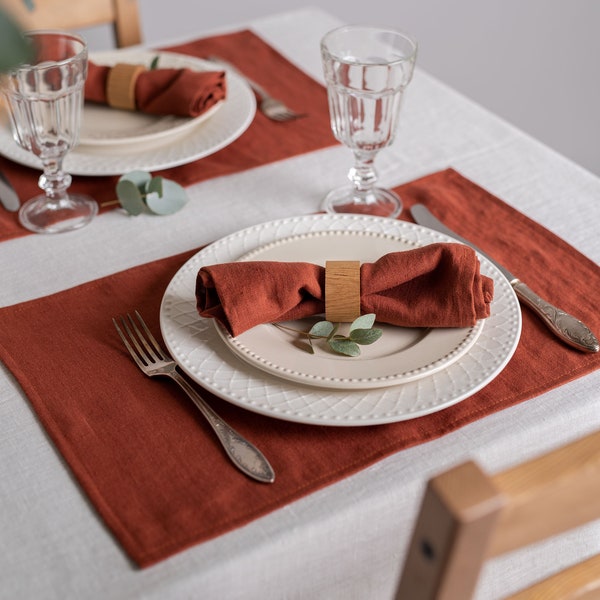 Linen Placemat Set Etsy