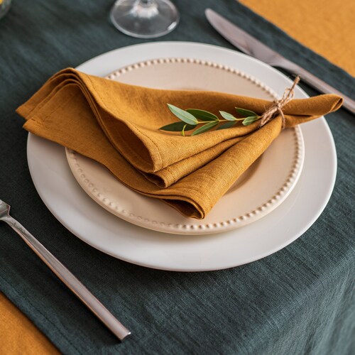 cocktail napkins from softened linen SET of 6 pcs. Washed linen napkins for dinner reusable bulk napkins custom fabric napkins