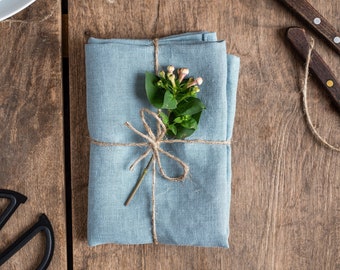 Sky blue linen tea towel. Pure linen dish towel. Natural linen kitchen towel. Soft linen dishcloth. Various colors available. Kitchen linens