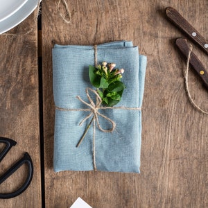 Sky blue linen tea towel. Pure linen dish towel. Natural linen kitchen towel. Soft linen dishcloth. Various colors available. Kitchen linens