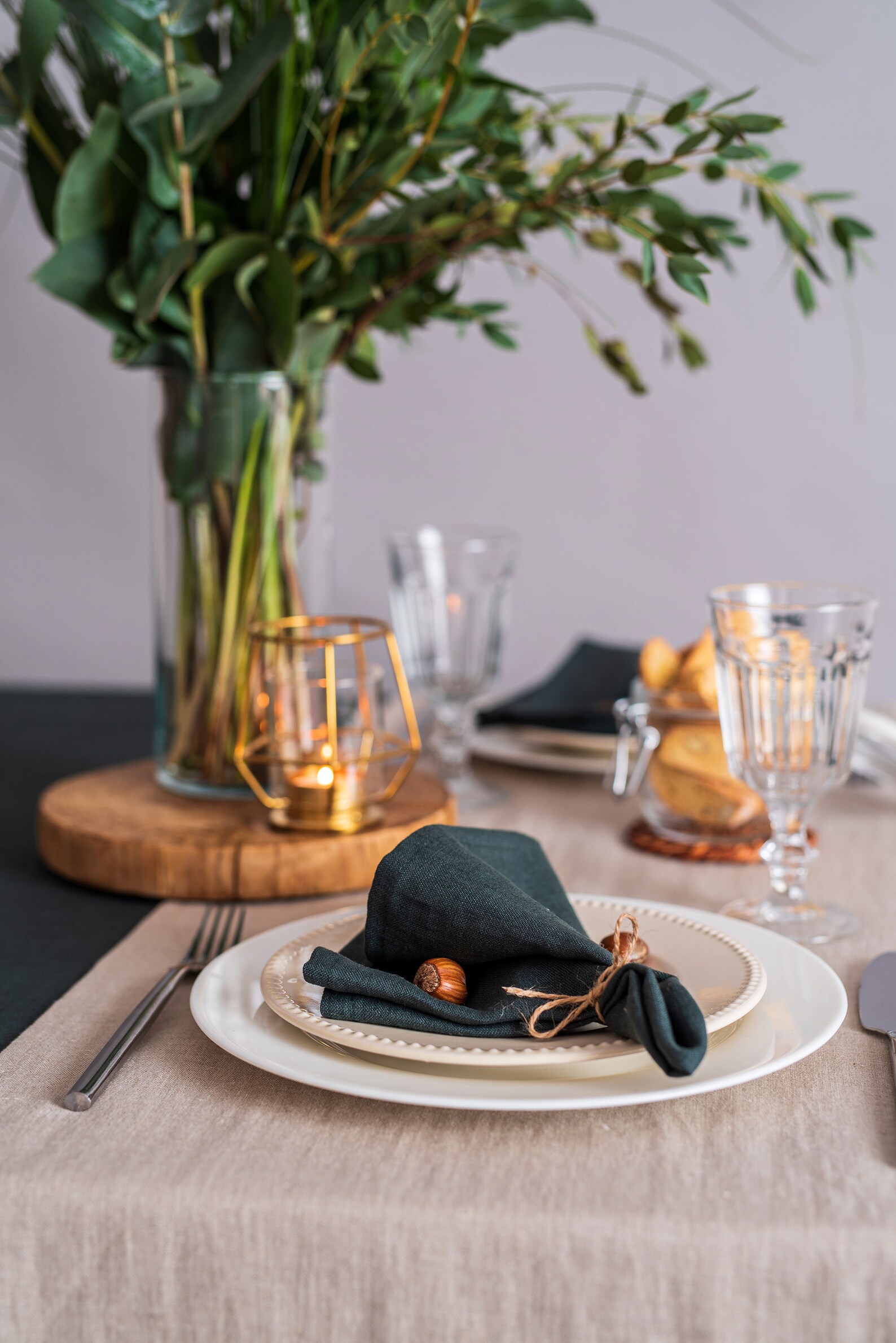 Forest Green Napkins. Softened Linen Napkin Set. Wedding Etsy