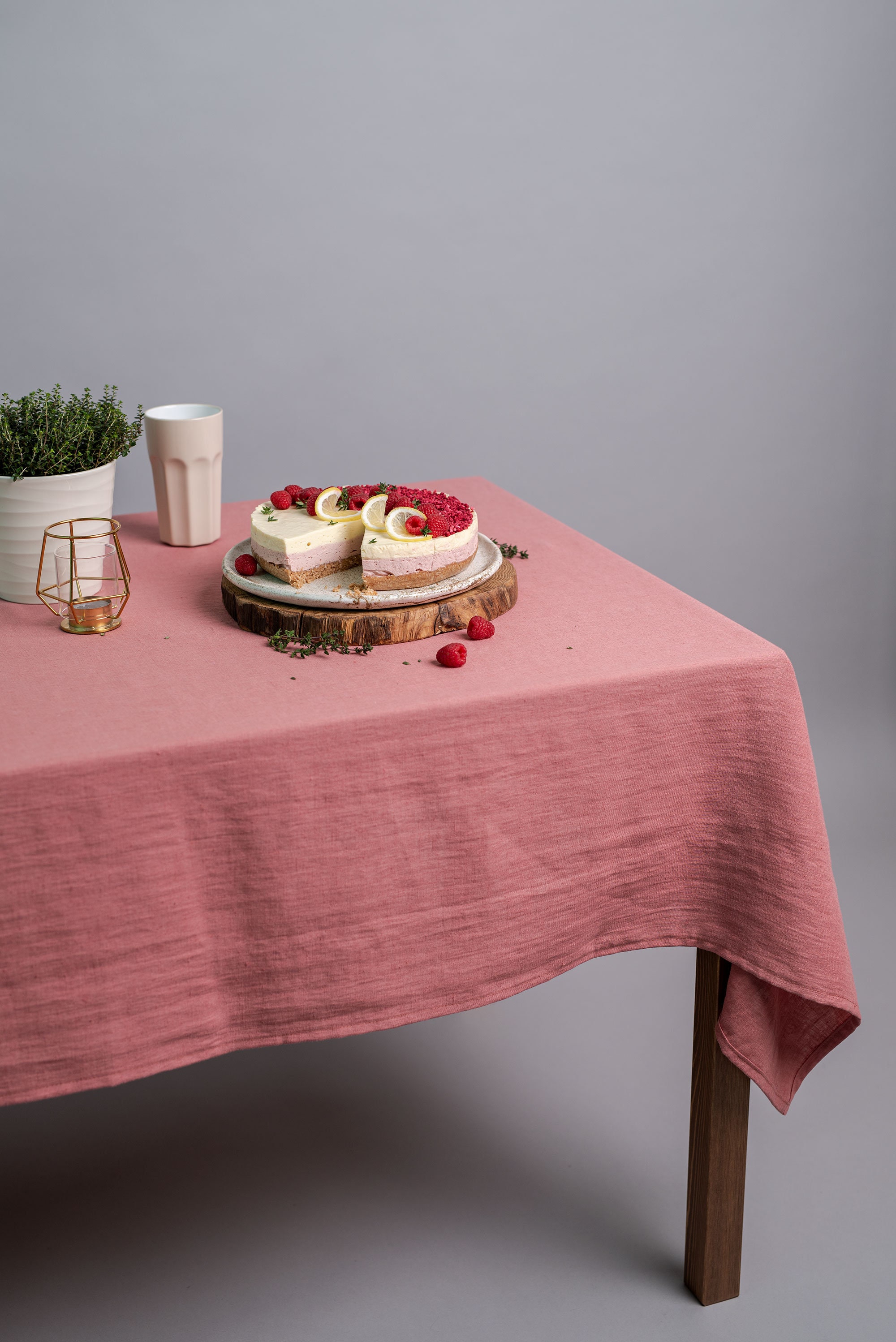 Dusty Pink Linen Tablecloth. Soft Linen Table Cloth. Dining Etsy
