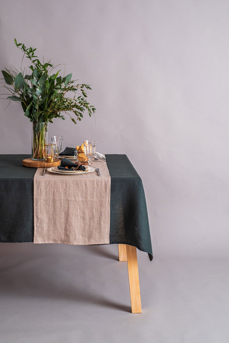 Natural Linen Table Runner. Softened Linen Table Runner. Etsy