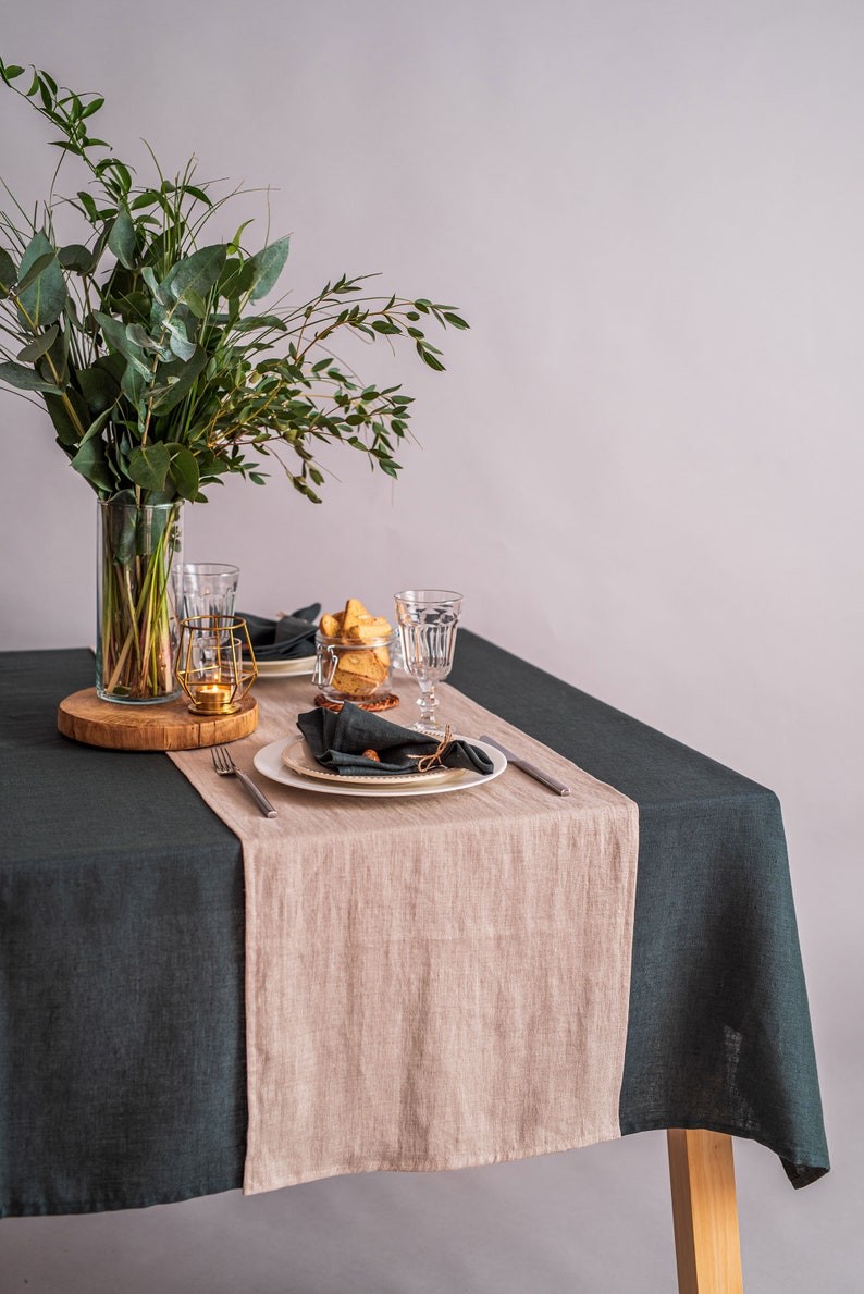 Natural Linen Table Runner. Softened Linen Table Runner. Etsy