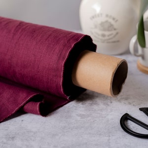 Meterware aus weinrotem Leinen. Lockerer Leinenstoff Meterware. Natürlicher Leinenstoff. 100% Leinenstoff. OEKO-TEX® Leinen. Verschiedene Farben.