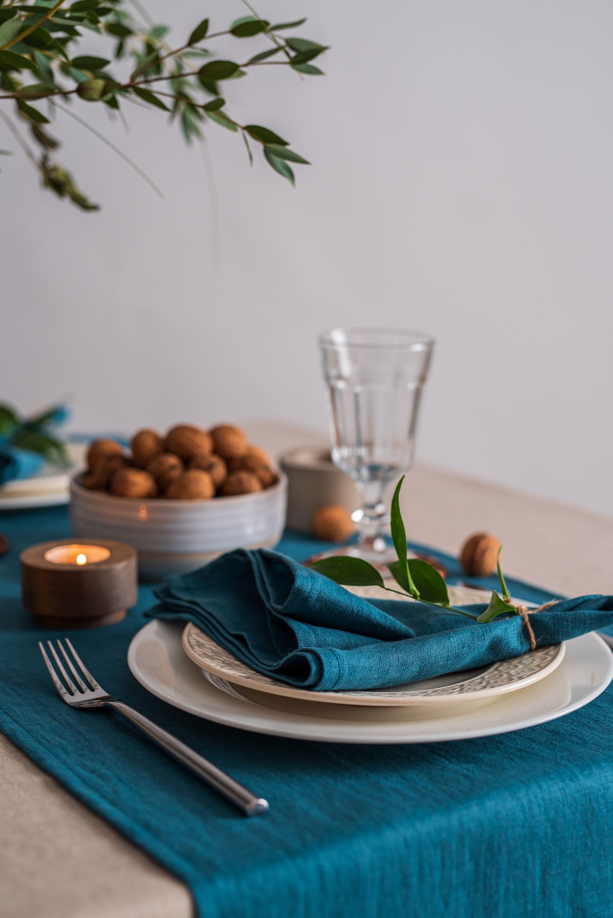 Teal Blue Linen Napkins. Softened Linen Napkin Set. Wedding Etsy