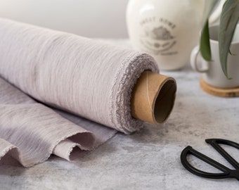 Light Grey Linen Fabric by The Yard, Softened OEKO-TEX® Certified