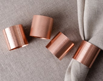 Copper napkin rings. Wedding table décor. Housewarming gift. Rustic napkin rings. Wedding napkin holders. Set of 2, 4, 6, 8, 12 napkin rings