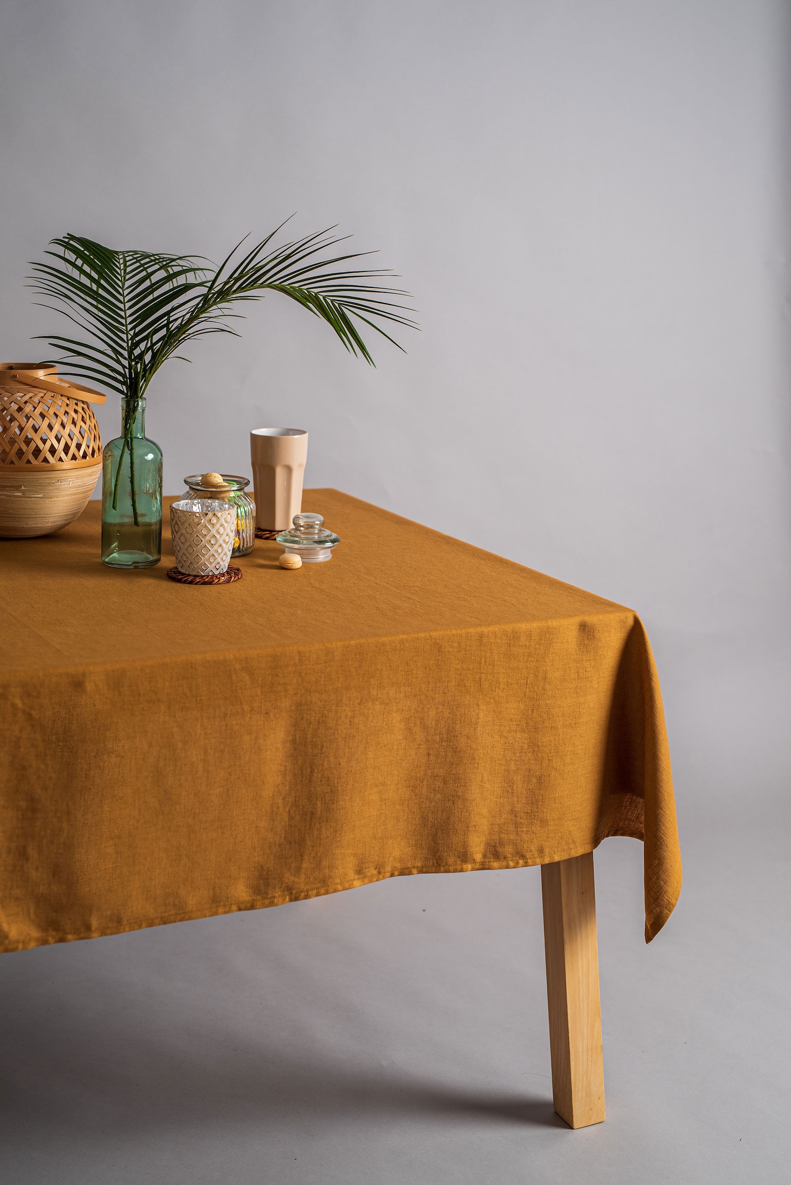 Mustard Yellow Linen Tablecloth. Soft Linen Table Cloth. Etsy UK