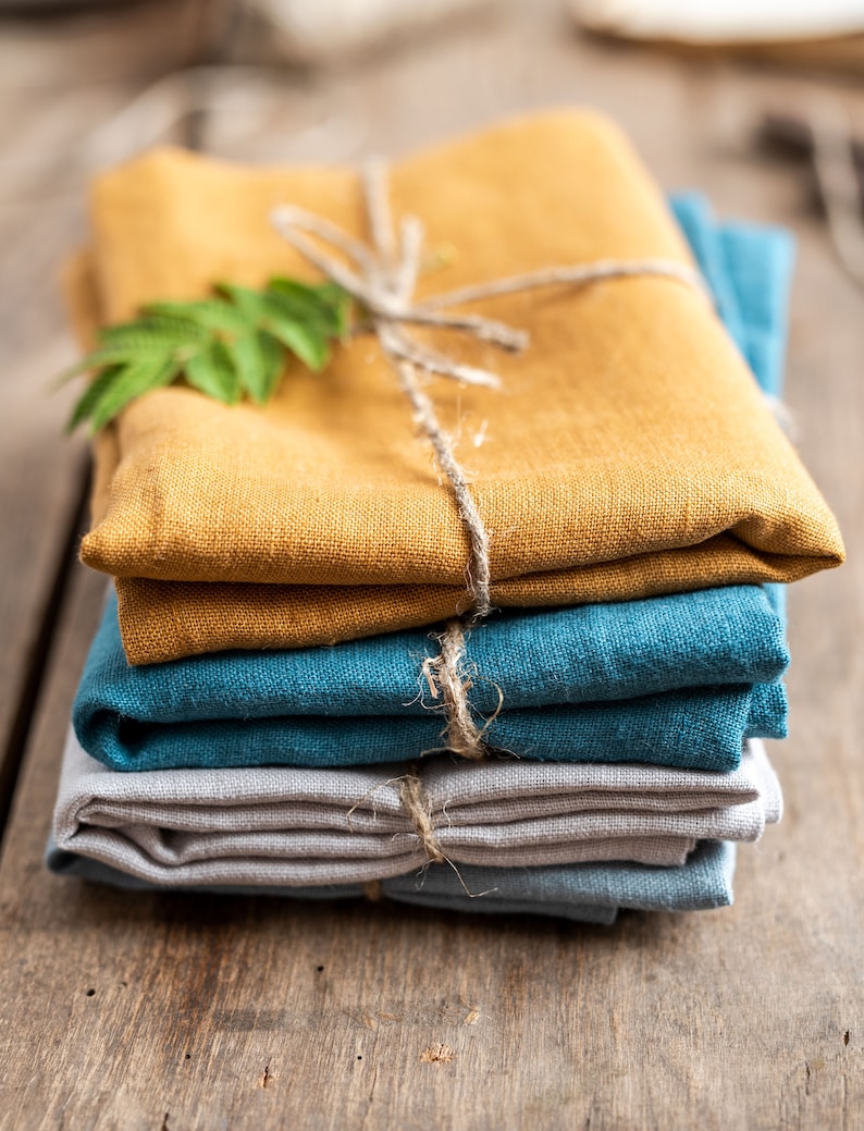 Mustard Yellow Linen Tea Towel. Pure Linen Dish Towel. Natural Etsy UK