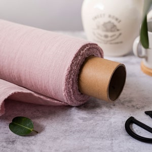 Blush pink linen fabric by meter. Softened linen fabric by yard. Natural linen fabric. 100% linen fabric. OEKO-TEX® linen. Various colors.