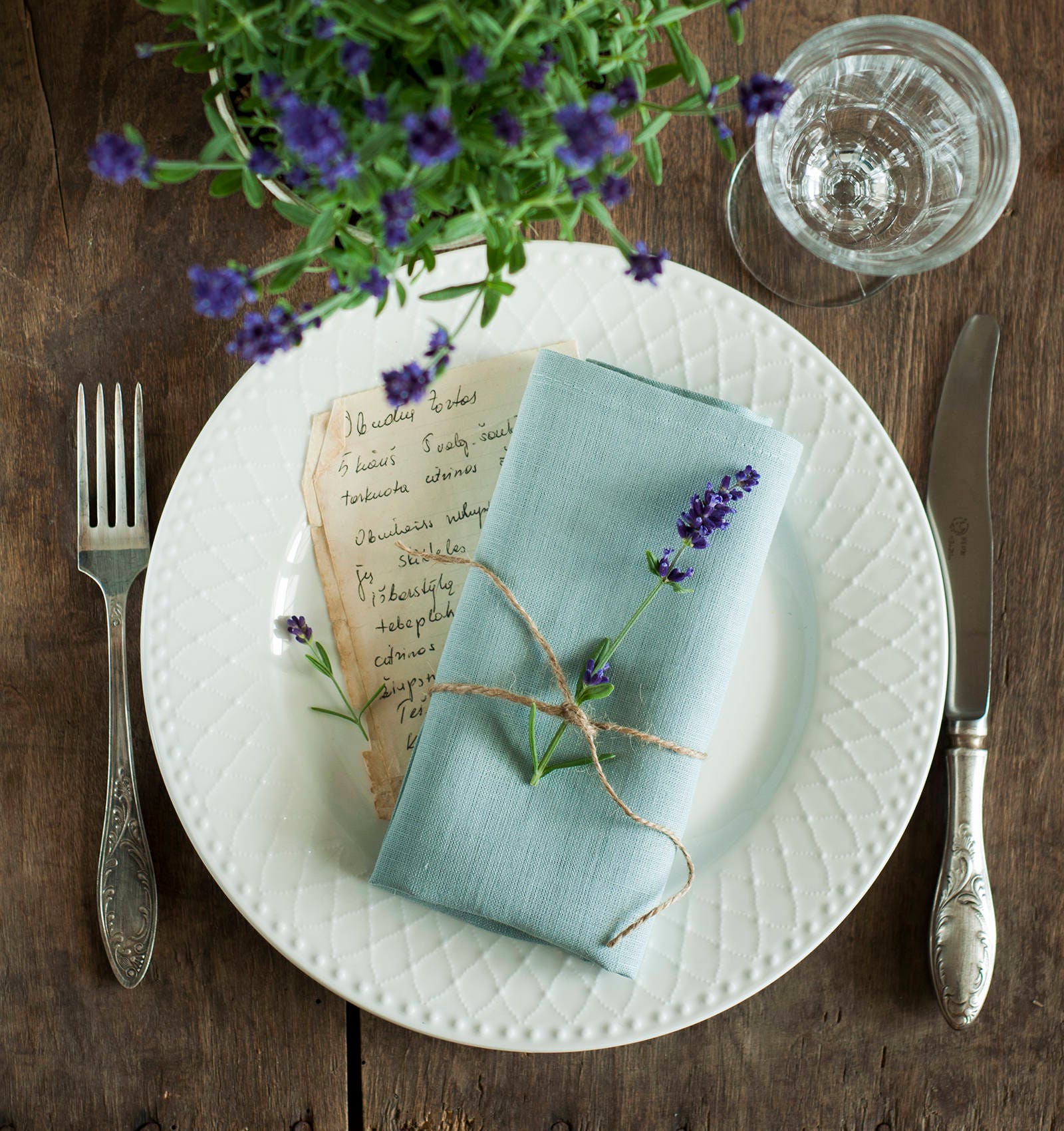 Teal Blue Linen Napkins. Softened Linen Napkin Set. Wedding