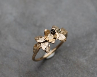 Gold plated flower ring