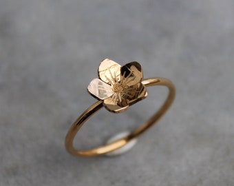 Gold plated flower ring