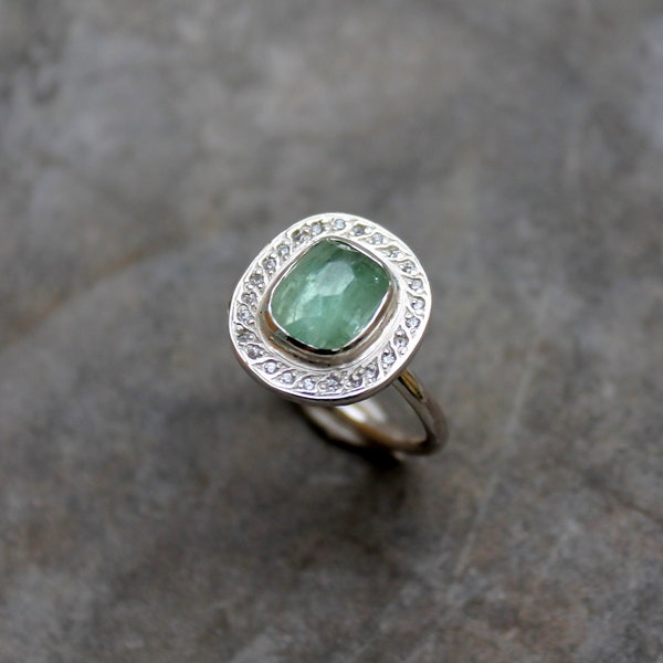 Bague tourmaline verte en argent 925