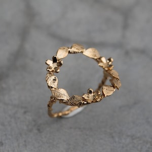 Gold plated flower crown ring