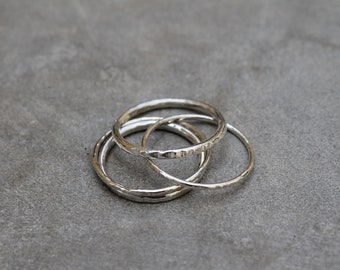 Hammered silver rings